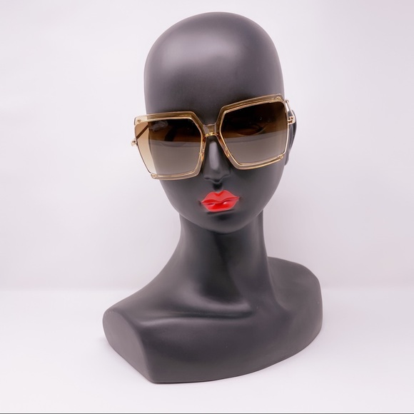 Oversized Square Metal Sunglasses - Picture 2 of 8